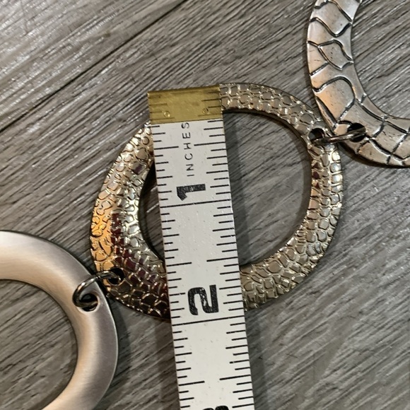 Chico’s Reptile Rounds Silver‎ Metal Chain Belt NWT size S/M